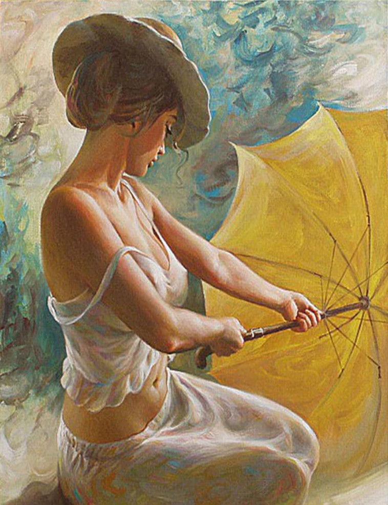 Gaira® Malování podle čísel Žena s deštníkem M1081