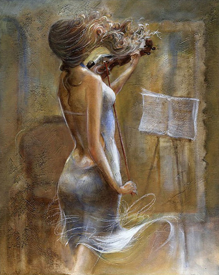 Gaira® Malování podle čísel Dívka s houslemi M1624